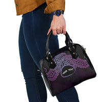 Personalised Pohnpei Nukuoro Micronesia Shoulder Handbag Polynesian Tattoo Curves Purple Version LT14 - Polynesian Pride