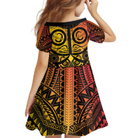 Marquesas Islands Family Matching Summer Maxi Dress and Hawaiian Shirt Marquesan Tattoo Yellow Gradient - Polynesian Pride