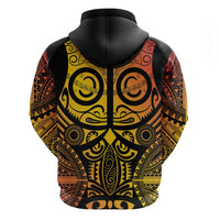 Marquesas Islands Zip Hoodie Marquesan Tattoo Yellow Gradient - Polynesian Pride