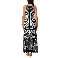 Marquesas Islands Family Matching Tank Maxi Dress and Hawaiian Shirt Marquesan Tattoo Black White Color - Polynesian Pride