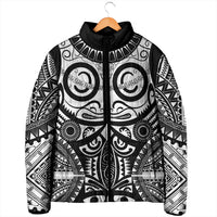 Marquesas Islands Padded Jacket Marquesan Tattoo Black White Color - Polynesian Pride