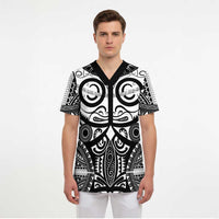 Marquesas Islands Scrub Top Marquesan Tattoo Black White Color - Polynesian Pride