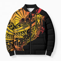 Gradient Marquesas Islands Bomber Puffer Jacket Marquesan Matatiki Hammerhead Shark Patutiki - Polynesian Pride
