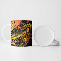 Gradient Marquesas Islands Ceramic Mug Marquesan Matatiki Hammerhead Shark Patutiki - Polynesian Pride