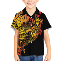 Gradient Marquesas Islands Hawaiian Shirt Marquesan Matatiki Hammerhead Shark Patutiki - Polynesian Pride
