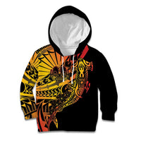 Gradient Marquesas Islands Kid Hoodie Marquesan Matatiki Hammerhead Shark Patutiki - Polynesian Pride