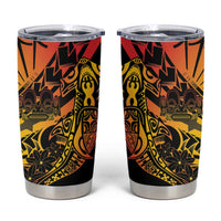 Gradient Marquesas Islands Tumbler Cup Marquesan Matatiki Hammerhead Shark Patutiki - Polynesian Pride