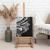 Black White Marquesas Islands Canvas Wall Art Marquesan Matatiki Hammerhead Shark Patutiki - Polynesian Pride