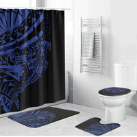 Blue Marquesas Islands Bathroom Set Marquesan Matatiki Hammerhead Shark Patutiki - Polynesian Pride