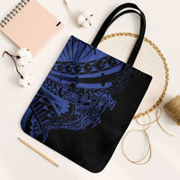 Blue Marquesas Islands Tote Bag Marquesan Matatiki Hammerhead Shark Patutiki - Polynesian Pride
