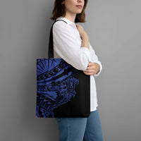 Blue Marquesas Islands Tote Bag Marquesan Matatiki Hammerhead Shark Patutiki - Polynesian Pride