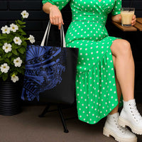 Blue Marquesas Islands Tote Bag Marquesan Matatiki Hammerhead Shark Patutiki - Polynesian Pride