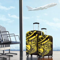 Yellow Marquesas Islands Luggage Cover Marquesan Matatiki Hammerhead Shark Patutiki - Polynesian Pride