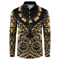 Austral Islands Button Sweatshirt Tuhaa Pae Penu Stars Necklace Gold - Polynesian Pride