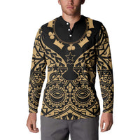 Austral Islands Button Sweatshirt Tuhaa Pae Penu Stars Necklace Gold - Polynesian Pride