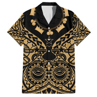Austral Islands Family Matching Off The Shoulder Long Sleeve Dress and Hawaiian Shirt Tuhaa Pae Penu Stars Necklace Gold - Polynesian Pride