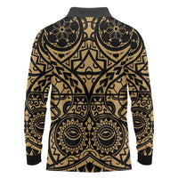 Austral Islands Long Sleeve Polo Shirt Tuhaa Pae Penu Stars Necklace Gold LT14 - Polynesian Pride