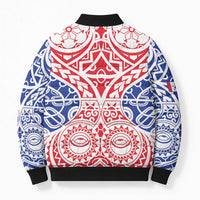 Austral Islands Bomber Puffer Jacket Tuhaa Pae Penu Stars Necklace Red - Polynesian Pride