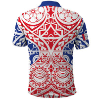 Austral Islands Polo Shirt Tuhaa Pae Penu Stars Necklace Red - Polynesian Pride