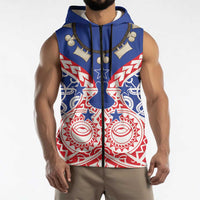 Austral Islands Sleeveless Zip Hoodie Tuhaa Pae Penu Stars Necklace Red LT14