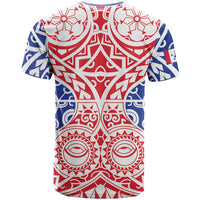 Austral Islands T Shirt Tuhaa Pae Penu Stars Necklace Red - Polynesian Pride