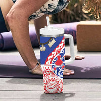 Austral Islands Tumbler With Handle Tuhaa Pae Penu Stars Necklace Red - Polynesian Pride