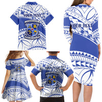 Personalised Samoa St Josephs College Family Matching Long Sleeve Bodycon Dress and Hawaiian Shirt Marist Brothers Samoan Pattern LT14 - Polynesian Pride