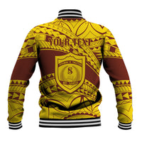 Personalised Samoa College Baseball Jacket Samoan Pattern LT14 - Polynesian Pride