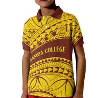 Personalised Samoa College Kid Polo Shirt Samoan Pattern LT14 Kid Gold - Polynesian Pride