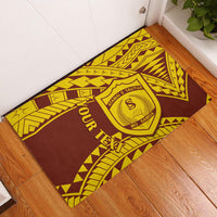 Personalised Samoa College Rubber Doormat Samoan Pattern LT14 Gold - Polynesian Pride
