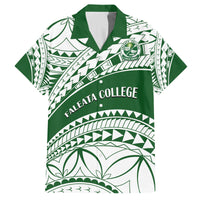 Personalised Samoa Faleata College Family Matching Tank Maxi Dress and Hawaiian Shirt Samoan Pattern LT14 Dad's Shirt - Short Sleeve Green - Polynesian Pride