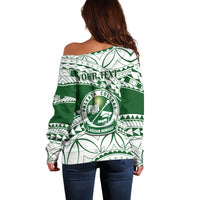 Personalised Samoa Faleata College Off Shoulder Sweater Samoan Pattern LT14 - Polynesian Pride
