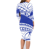 Personalised Samoa Safata College Family Matching Long Sleeve Bodycon Dress and Hawaiian Shirt Samoan Pattern LT14 - Polynesian Pride