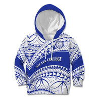 Personalised Samoa Safata College Kid Hoodie Samoan Pattern LT14 Hoodie Blue - Polynesian Pride
