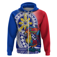 Personalised Philippines Hoodie Filipino Sarimanok With Polynesian Tattoo LT14 - Polynesian Pride