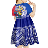 Personalised Philippines Kid Short Sleeve Dress Filipino Sarimanok With Polynesian Tattoo LT14 - Polynesian Pride