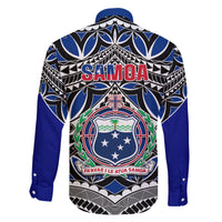 Samoa 685 Family Matching Off Shoulder Long Sleeve Dress and Hawaiian Shirt Samoan Coat Of Arms Simple Style LT14 - Polynesian Pride