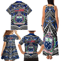 Samoa 685 Family Matching Tank Maxi Dress and Hawaiian Shirt Samoan Coat Of Arms Simple Style LT14 - Polynesian Pride