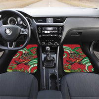 Mele Kalikimaka Hawaii Car Mats Mongoose Santa With Ohia Lehua
