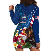 United States And Samoa Hoodie Dress USA Flag Eagle Mix Samoan Coat Of Arms LT14 - Polynesian Pride