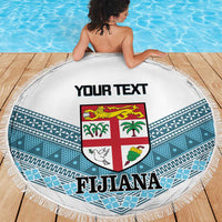 Custom Fiji Tapa Rugby 2025 Beach Blanket Go Champions Fijiana
