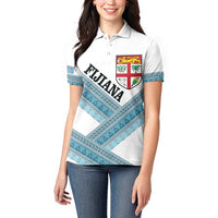 Custom Fiji Tapa Rugby 2025 Women Polo Shirt Go Champions Fijiana LT14 - Polynesian Pride
