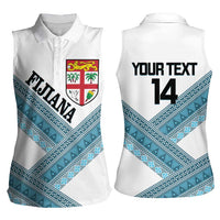 Custom Fiji Tapa Rugby 2025 Women Sleeveless Polo Shirt Go Champions Fijiana LT14 - Polynesian Pride
