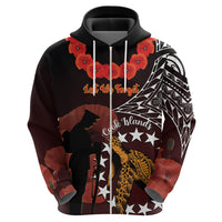 Cook Islands ANZAC Day Hoodie Poppies With Sea Turtle LT14 - Polynesian Pride