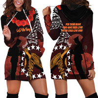 Cook Islands ANZAC Day Hoodie Dress Poppies With Sea Turtle LT14 - Polynesian Pride