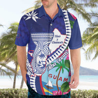 Biba Guam Liberation Day Hawaiian Shirt Tano y Chamoru Latte Stone Blue