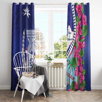Biba Guam Liberation Day Window Curtain Tano y Chamoru Latte Stone Blue