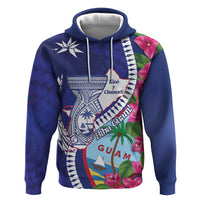 Biba Guam Liberation Day Zip Hoodie Tano y Chamoru Latte Stone Blue