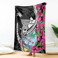 Biba Guam Liberation Day Blanket Tano y Chamoru Latte Stone Black