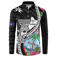 Biba Guam Liberation Day Button Sweatshirt Tano y Chamoru Latte Stone Black LT14 Black - Polynesian Pride